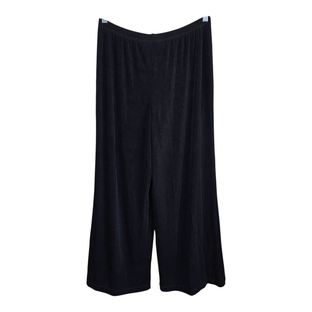 CHICO's Travelers 2 Women L Short Pants Pull On Wide Leg Black Flowy 28 x 27 NEW - Picture 6 of 7